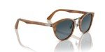 Persol PO3108S Round Polarized Sunglasses, Brown/Blue