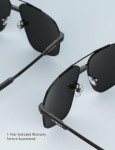 Men's LUENX Polarized Aviator Sunglasses - Black