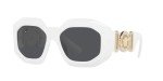 Versace Women's White Frame Sunglasses with Grey Lenses