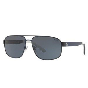 Ralph Lauren Matte Blue Pilot Sunglasses with Grey Lens