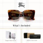 Burberry Light Havana Polarized Square Sunglasses Bundle