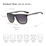 ZENOTTIC Men's Polarized Square Sunglasses - UV400 Protection