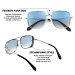 FEISEDY Vintage Aviator Metal Sunglasses B2894