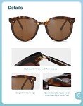 SOJOS Retro Round Sunglasses with Tortoise Frame