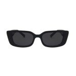 Trendy Black Rectangle Sunglasses with Gold Accent