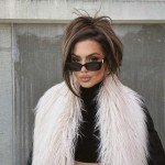 Trendy Black Rectangle Sunglasses with Gold Accent