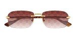 Gucci GG1221S Gold/Red Rectangular Sunglasses for Men