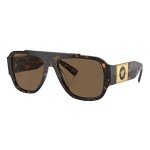 Versace Havana Pillow Sunglasses with Brown Lens