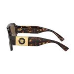 Versace Havana Pillow Sunglasses with Brown Lens