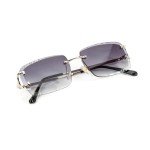 Rimless Purple Gradient Retro 90's Square Sunglasses
