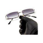 Rimless Purple Gradient Retro 90's Square Sunglasses