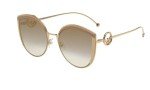 Fendi Cat Eye Sunglasses in Ivory Gold/Gray 58mm