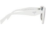 Prada Talc/White Dark Grey Square Sunglasses 56mm