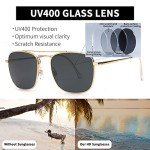 JIM HALO Retro Square Aviator Sunglasses - Gold/Grey