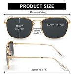 JIM HALO Retro Square Aviator Sunglasses - Gold/Grey