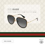 Gucci Gold/Grey Polarized Aviator Sunglasses Bundle