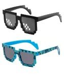 JINTOU Thug Life Mosaic Pixel Sunglasses - 2 Pack