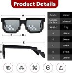 JINTOU Thug Life Mosaic Pixel Sunglasses - 2 Pack