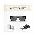 Versace VE4406 Black Rectangle Sunglasses + Eyewear Kit