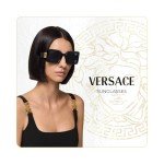 Versace VE4406 Black Rectangle Sunglasses + Eyewear Kit