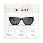 Versace VE4406 Black Rectangle Sunglasses + Eyewear Kit