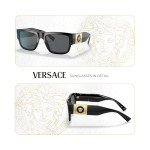 Versace VE4406 Black Rectangle Sunglasses + Eyewear Kit