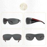 Versace VE2054 Gunmetal Grey Square Shield Sunglasses