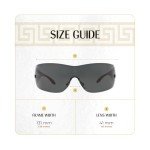 Versace VE2054 Gunmetal Grey Square Shield Sunglasses