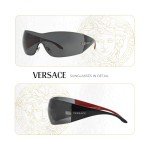 Versace VE2054 Gunmetal Grey Square Shield Sunglasses