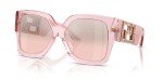 Versace Women's Transparent Pink Sunglasses with Mirror Lenses