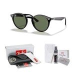 Ray-Ban RB2180 Grey Green Round Sunglasses Bundle