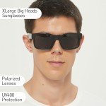 LYZOIT Oversized Polarized Sunglasses for Big Heads