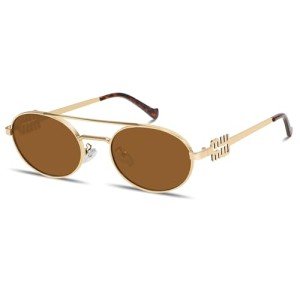 Trendy 90s Oval Metal Sunglasses for Women