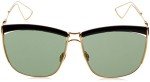 Dior MY2 Black Yellow Gold Cat Eye Sunglasses