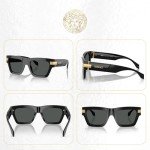 Versace Men's Black Rectangular Sunglasses + Eyewear Kit