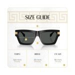 Versace Men's Black Rectangular Sunglasses + Eyewear Kit