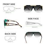 FEISEDY Square Flat Top Shield Sunglasses