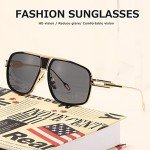 AEVOGUE Men's Big Frame Metal Square Sunglasses