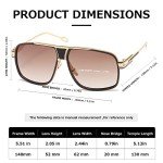 AEVOGUE Men's Big Frame Metal Square Sunglasses