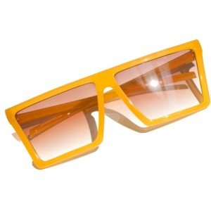 Lemon Grass Oversized Flattop Shield Sunglasses