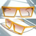 Lemon Grass Oversized Flattop Shield Sunglasses