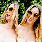 Lemon Grass Oversized Flattop Shield Sunglasses