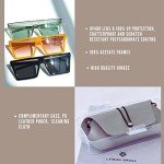 Lemon Grass Oversized Flattop Shield Sunglasses