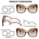 FEISEDY Oversized Butterfly Sunglasses for Women