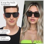 XL Oversized Polarized Sunglasses for Big Heads