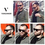 VANLINKER Trendy Black Square Sunglasses with UV Protection