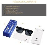VANLINKER Trendy Black Square Sunglasses with UV Protection