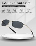 AEVOGUE Men's Polarized Retro Rectangle Sunglasses