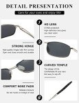 AEVOGUE Men's Polarized Retro Rectangle Sunglasses