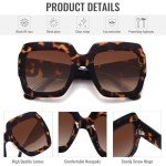 STORYCOAST Women's Retro Oversized Square Sunglasses